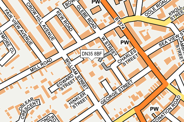 DN35 8BF map - OS OpenMap – Local (Ordnance Survey)