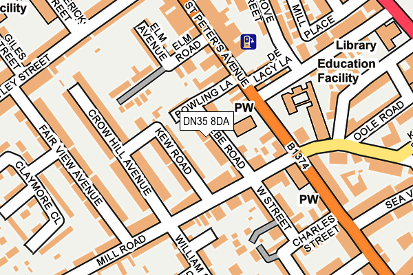 DN35 8DA map - OS OpenMap – Local (Ordnance Survey)