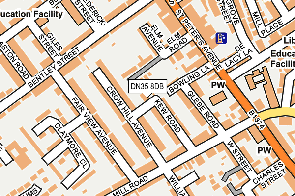 DN35 8DB map - OS OpenMap – Local (Ordnance Survey)