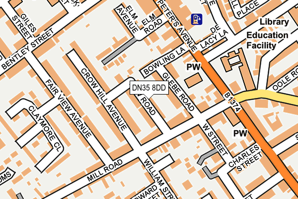 DN35 8DD map - OS OpenMap – Local (Ordnance Survey)