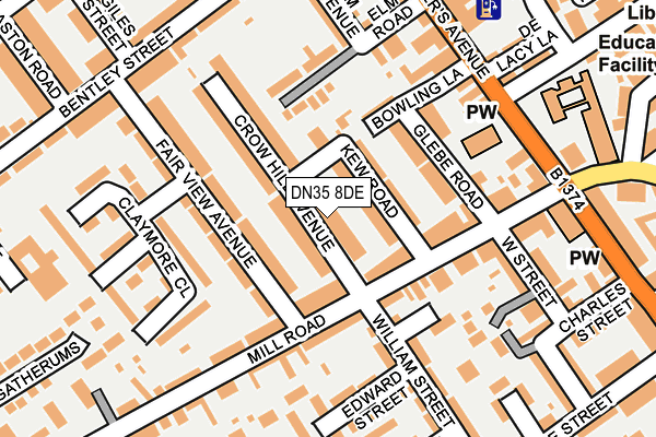 DN35 8DE map - OS OpenMap – Local (Ordnance Survey)