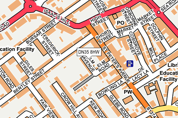 DN35 8HW map - OS OpenMap – Local (Ordnance Survey)