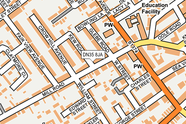 DN35 8JA map - OS OpenMap – Local (Ordnance Survey)