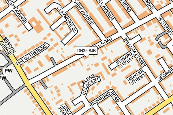 DN35 8JB map - OS OpenMap – Local (Ordnance Survey)