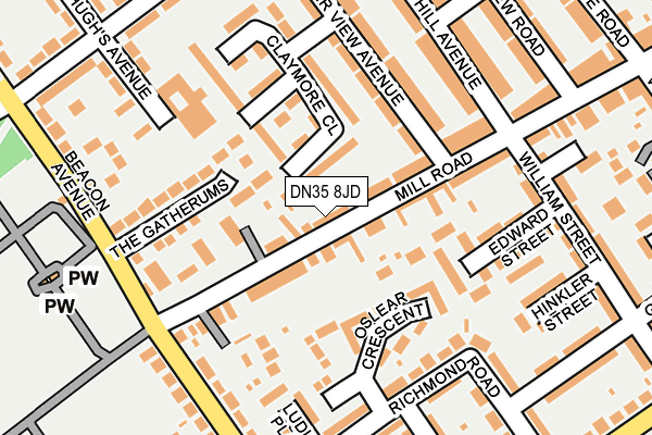 DN35 8JD map - OS OpenMap – Local (Ordnance Survey)