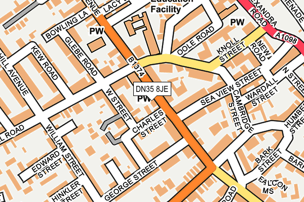 DN35 8JE map - OS OpenMap – Local (Ordnance Survey)