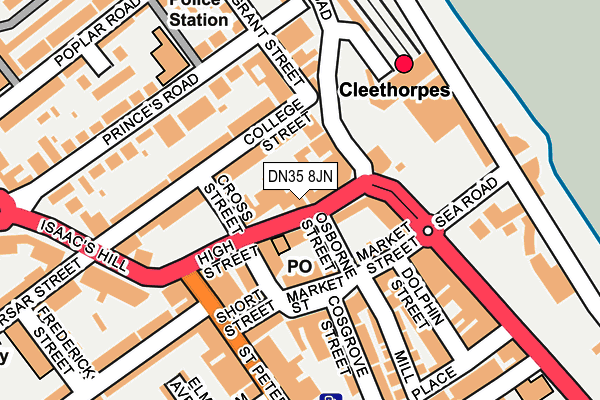 Map of THE BOBBIN (CLEETHORPES) LIMITED at local scale