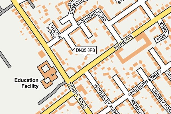DN35 8PB map - OS OpenMap – Local (Ordnance Survey)