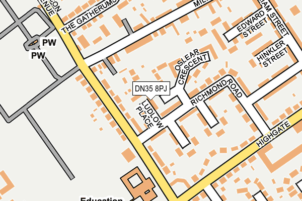 DN35 8PJ map - OS OpenMap – Local (Ordnance Survey)
