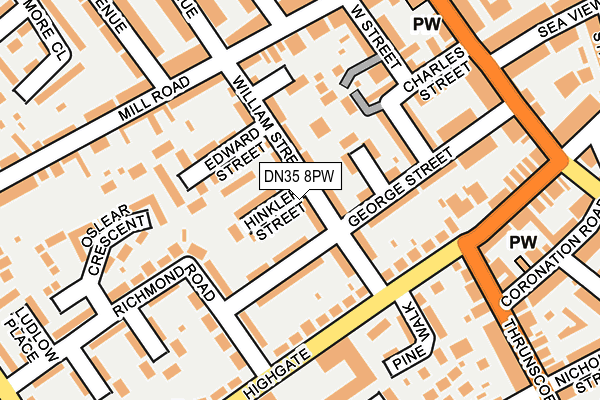 DN35 8PW map - OS OpenMap – Local (Ordnance Survey)