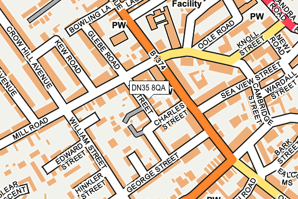 DN35 8QA map - OS OpenMap – Local (Ordnance Survey)