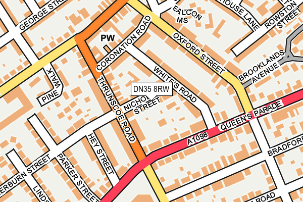 DN35 8RW map - OS OpenMap – Local (Ordnance Survey)