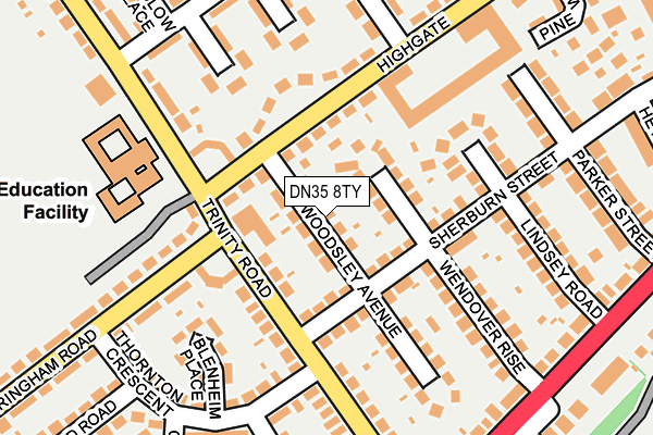 DN35 8TY map - OS OpenMap – Local (Ordnance Survey)