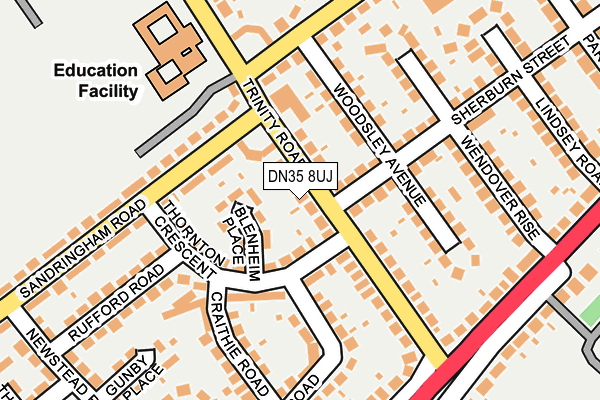 DN35 8UJ map - OS OpenMap – Local (Ordnance Survey)