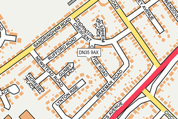 DN35 9AX map - OS OpenMap – Local (Ordnance Survey)