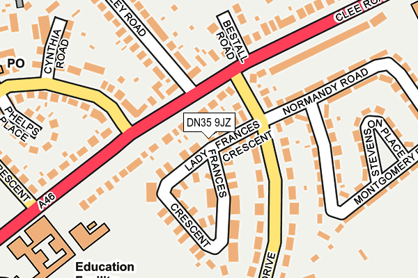 DN35 9JZ map - OS OpenMap – Local (Ordnance Survey)
