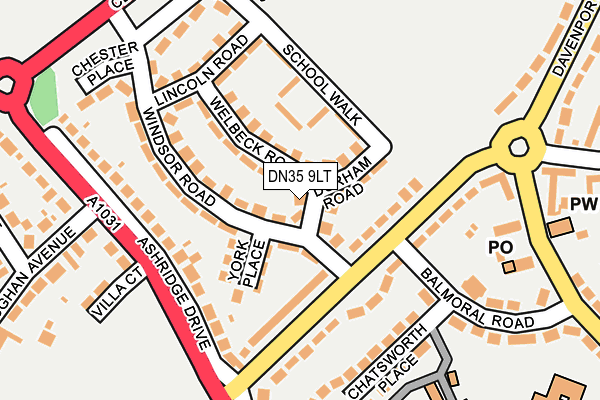 DN35 9LT map - OS OpenMap – Local (Ordnance Survey)