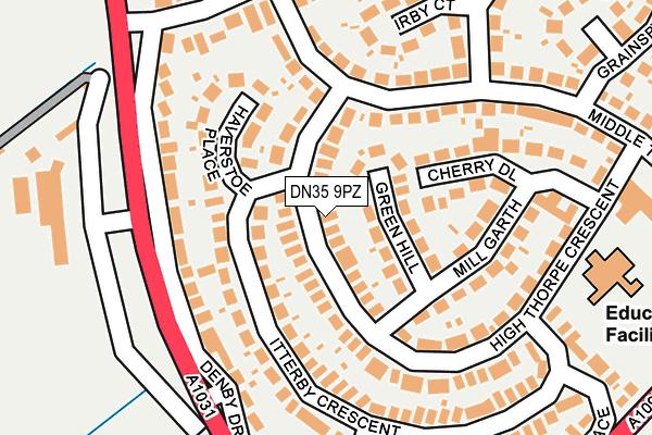 DN35 9PZ map - OS OpenMap – Local (Ordnance Survey)