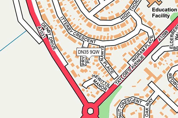 DN35 9QW map - OS OpenMap – Local (Ordnance Survey)
