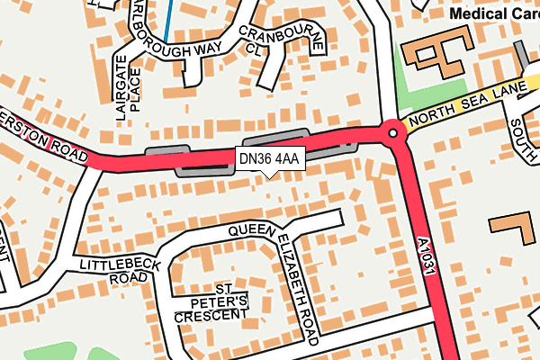 DN36 4AA map - OS OpenMap – Local (Ordnance Survey)