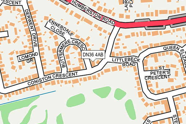 DN36 4AB map - OS OpenMap – Local (Ordnance Survey)