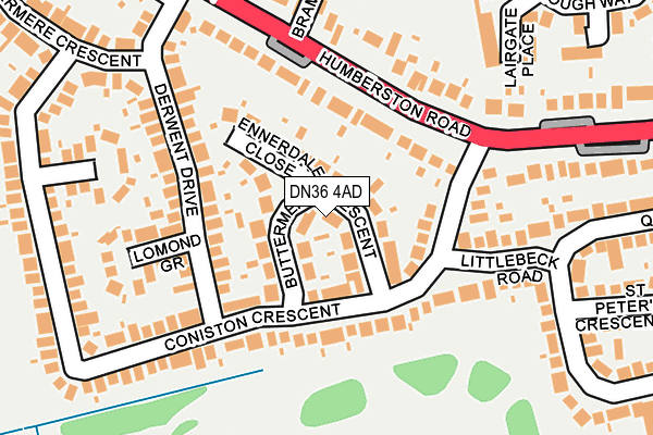 DN36 4AD map - OS OpenMap – Local (Ordnance Survey)