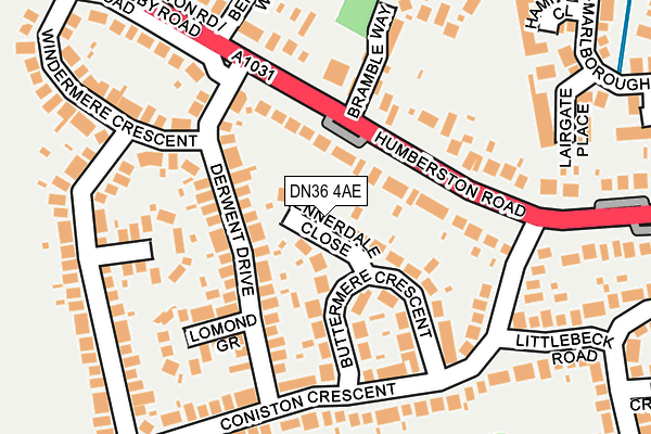 DN36 4AE map - OS OpenMap – Local (Ordnance Survey)