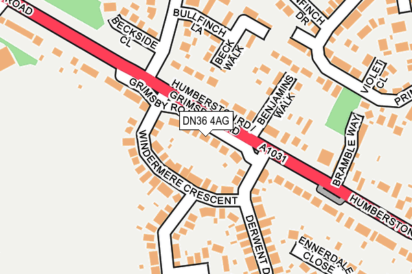 DN36 4AG map - OS OpenMap – Local (Ordnance Survey)