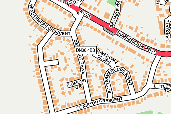 DN36 4BB map - OS OpenMap – Local (Ordnance Survey)