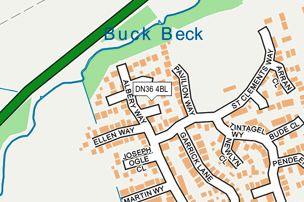 DN36 4BL map - OS OpenMap – Local (Ordnance Survey)