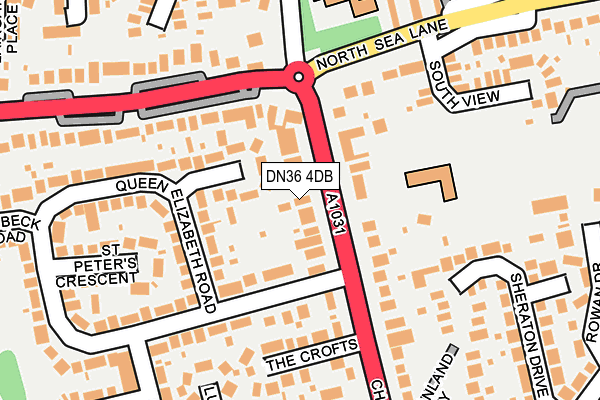 DN36 4DB map - OS OpenMap – Local (Ordnance Survey)