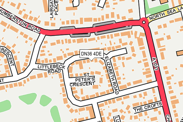 DN36 4DE map - OS OpenMap – Local (Ordnance Survey)