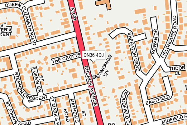 DN36 4DJ map - OS OpenMap – Local (Ordnance Survey)