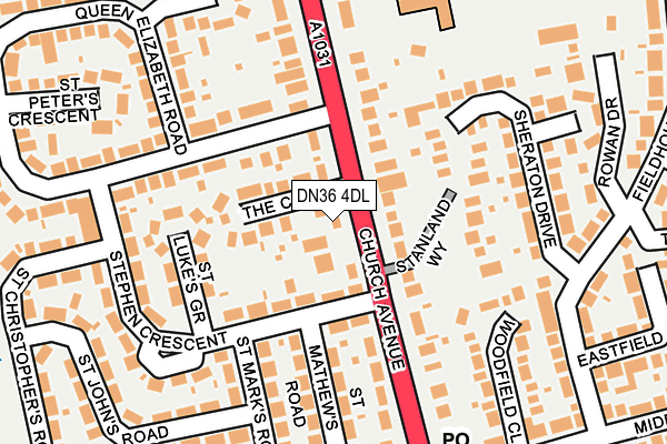DN36 4DL map - OS OpenMap – Local (Ordnance Survey)