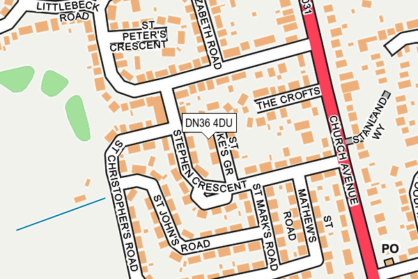 DN36 4DU map - OS OpenMap – Local (Ordnance Survey)