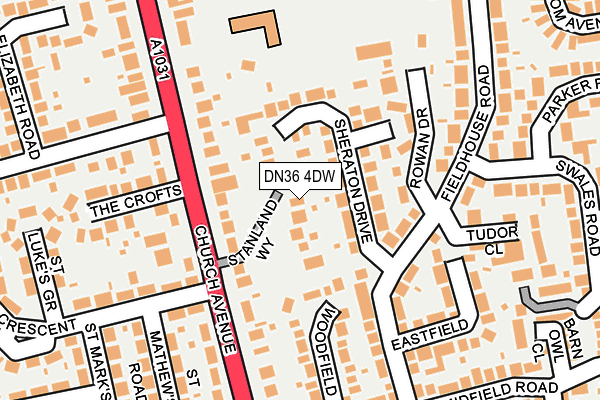 DN36 4DW map - OS OpenMap – Local (Ordnance Survey)