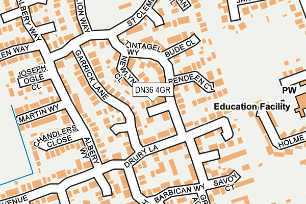 DN36 4GR map - OS OpenMap – Local (Ordnance Survey)