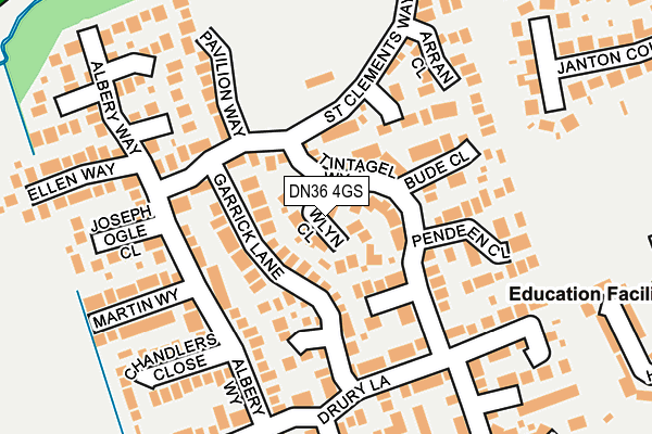 DN36 4GS map - OS OpenMap – Local (Ordnance Survey)