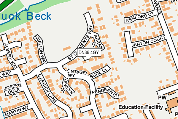 DN36 4GY map - OS OpenMap – Local (Ordnance Survey)