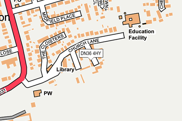 DN36 4HY map - OS OpenMap – Local (Ordnance Survey)