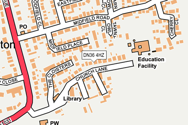 DN36 4HZ map - OS OpenMap – Local (Ordnance Survey)