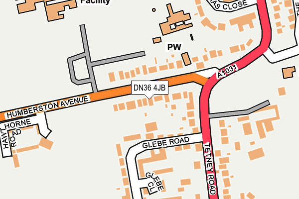 DN36 4JB map - OS OpenMap – Local (Ordnance Survey)