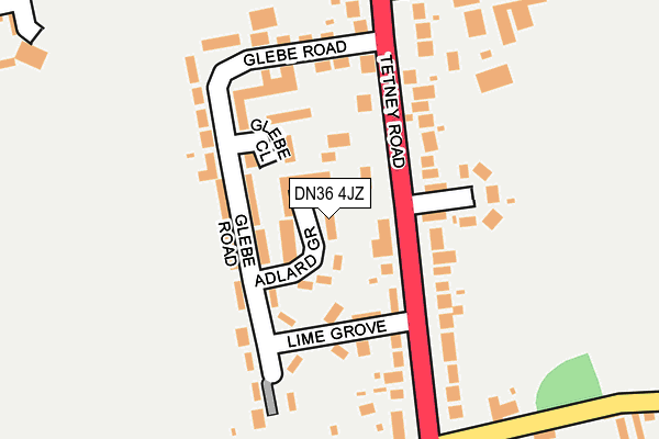 DN36 4JZ map - OS OpenMap – Local (Ordnance Survey)