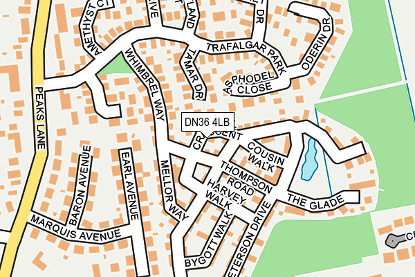 DN36 4LB map - OS OpenMap – Local (Ordnance Survey)