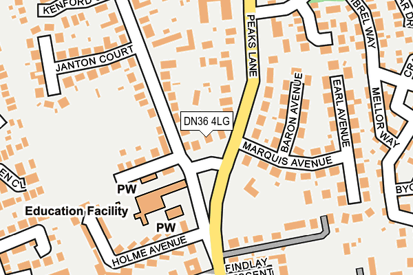 DN36 4LG map - OS OpenMap – Local (Ordnance Survey)