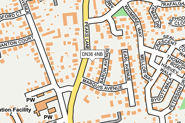 DN36 4NB map - OS OpenMap – Local (Ordnance Survey)