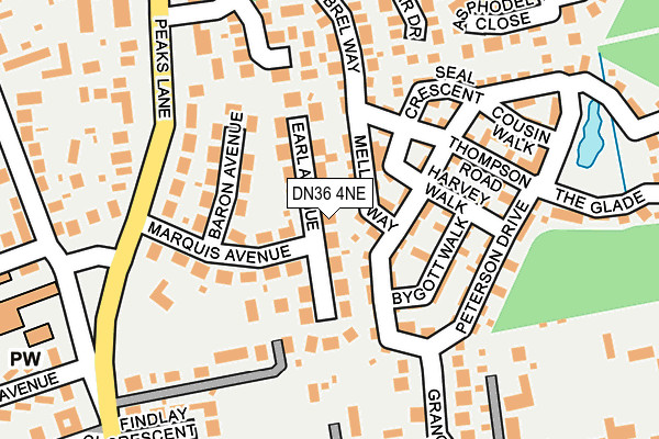 DN36 4NE map - OS OpenMap – Local (Ordnance Survey)