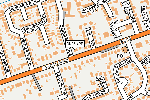 DN36 4PF map - OS OpenMap – Local (Ordnance Survey)