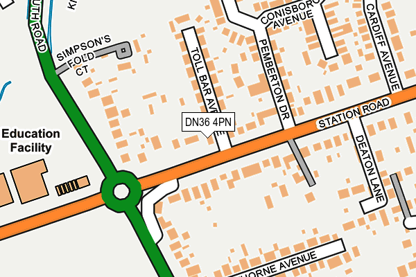 DN36 4PN map - OS OpenMap – Local (Ordnance Survey)