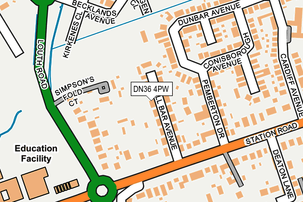 DN36 4PW map - OS OpenMap – Local (Ordnance Survey)